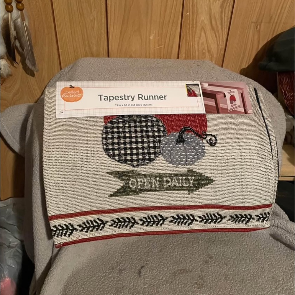 Tapestry Runner - Red and Black
